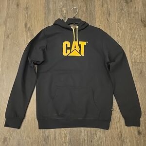 Caterpillar Men’s Trademark Hoodie Black Yellow Size Medium NWT
